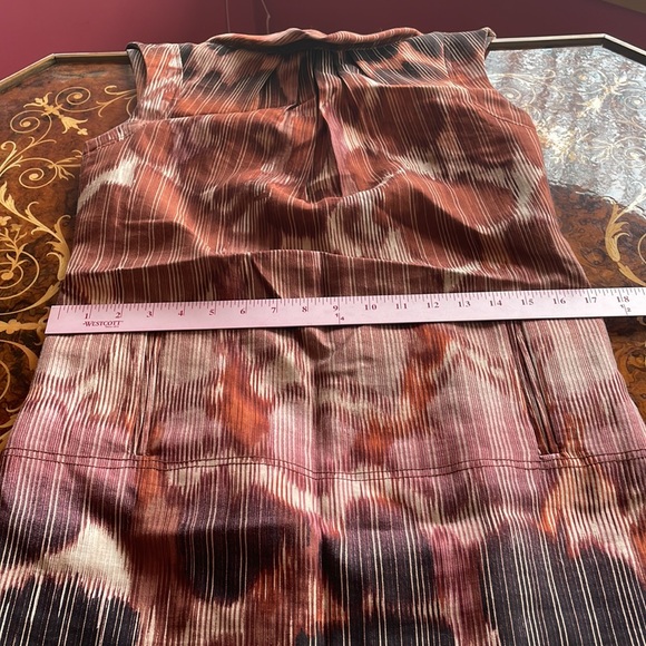 TRACY REESE sz6 drop waist sheath dress funnel neck silk & wool rust - Picture 4 of 7